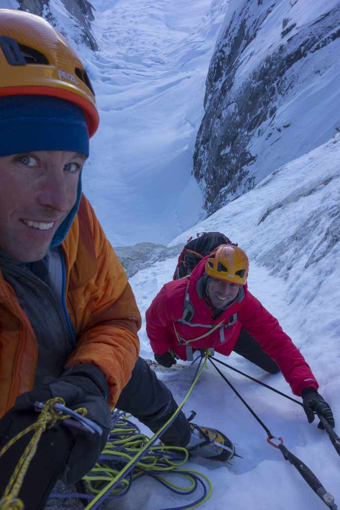 Doucette and Rossi high up on their 2013 FA. Photo courtesy of Peter Doucette