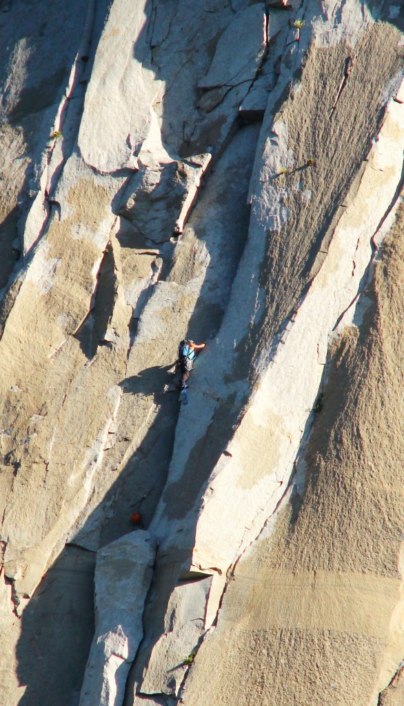 leaving Eagle Ledge, pitch 17 (Tom Evans photo)