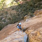 Mike Poborsky and Drew Daly climb the second pitch of Wholesome Fullback