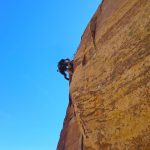 Mike Poborsky sends the crux of Triassic Sands