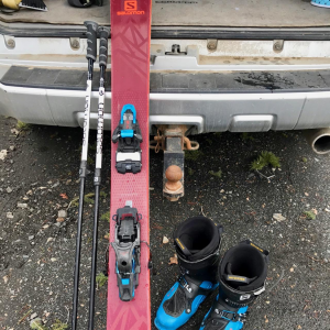 The Salomon S/LAB Shift binding mounted on the 2018/2019 Salomon QST 106. 